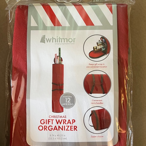 Two Whitmor Christmas Gift Wrap Organizers  5X14.5X43in & 8.74x49.25 in. - Picture 9 of 10